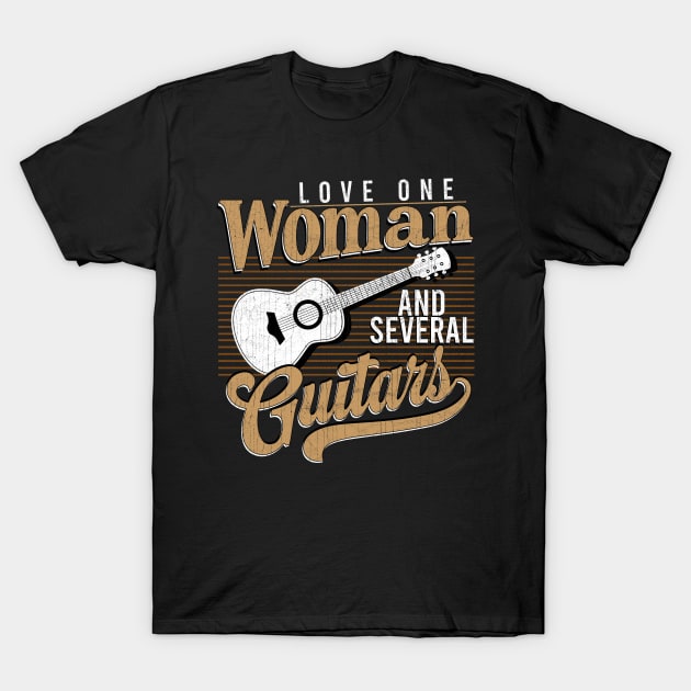 Love One Woman And Several Guitars T-Shirt by RadRetro